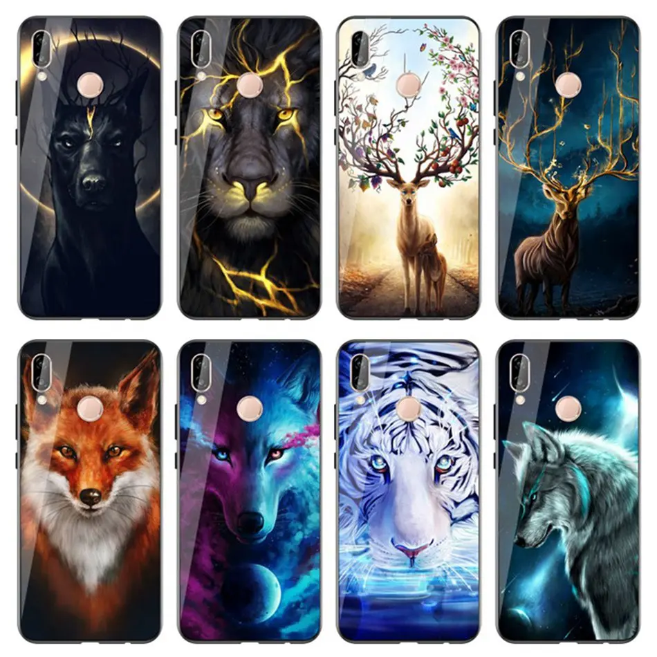 Tempered Glass Case For Huawei P20 Lite Pro Luxury Animal Pattern P Smart Coque Honor 9 Lite Case For Huawei Mate 10 Lite Cover (13)