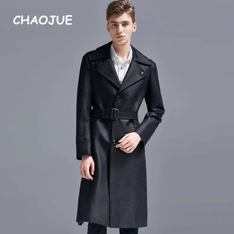 Chaojue メンズエクストラロングブラックフェイクスエードコート イングリッシュsから6xlトレンチコート シングルブレストコート ロングピーコート 販売 Trench Aliexpress