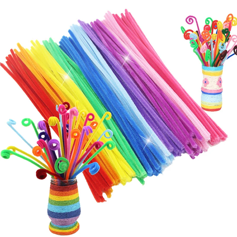 100 шт Разноцветные стебли синели, очистители труб Детские материалы ручной работы DIY игрушки ручной работы детские игрушки ручной работы DY15