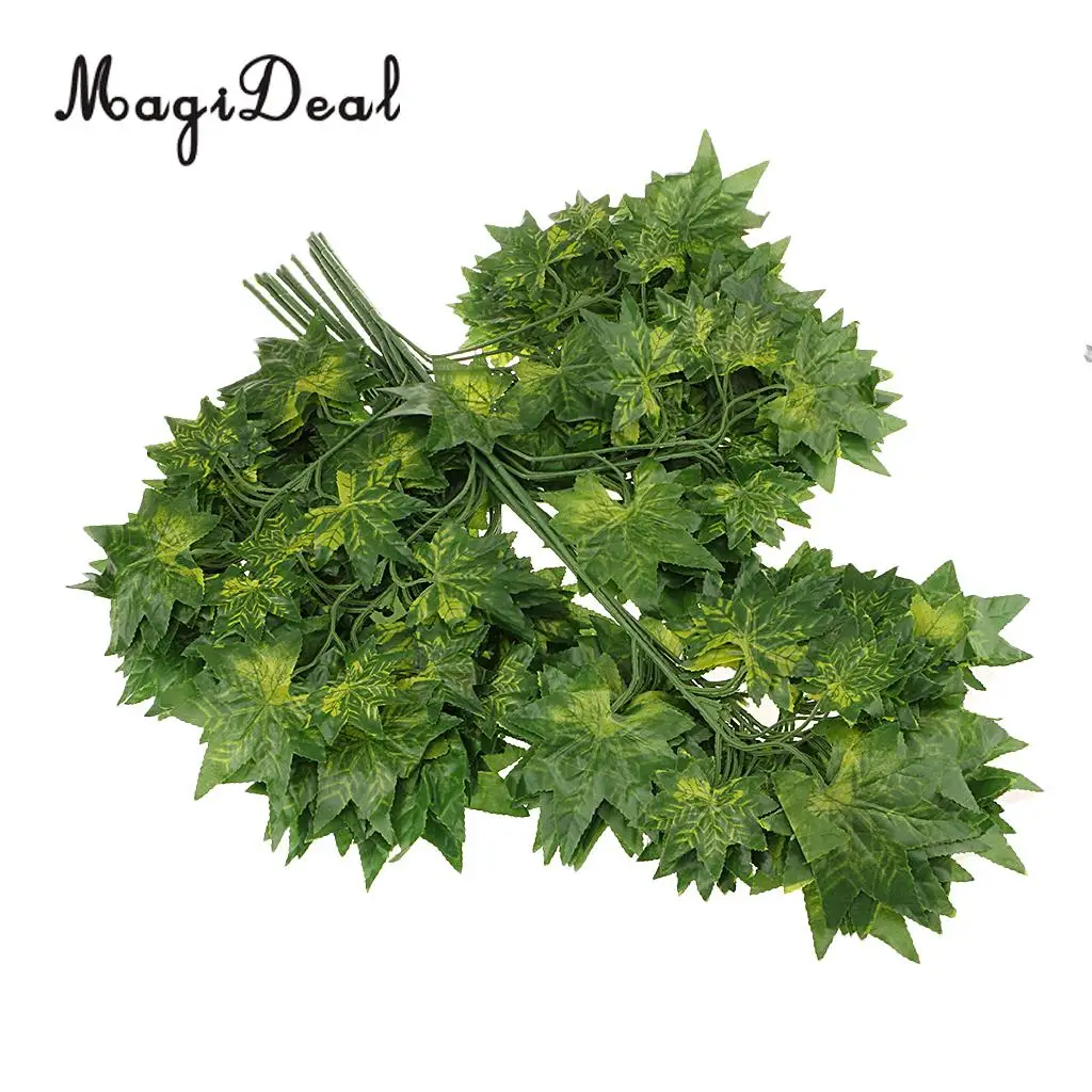 12pcs Artificial Ivy Autumn Maple Leaf Leaves Branches Plants Vine Fake Foliage Flower Home Garden Decorations