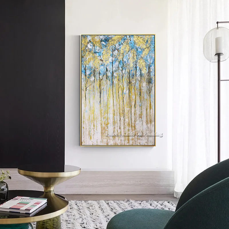 Hand-painted modern abstract Gold tree oil painting on canvas wall Art pictures for living room cuadros decoracion Hand-painted modern abstract Gold tree oil painting on canvas wall Art pictures for living room cuadros decoracion