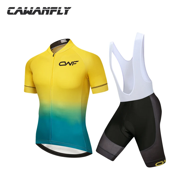 2018 Team CAWANFLY Polyester Korea Lycra Bike Cycling Set Gradient Ramp