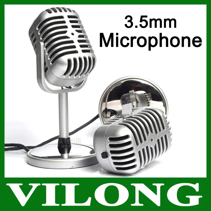 Desktop Microphone For PC Laptop,3.5mm Retro Mic,Cheap Price with Free