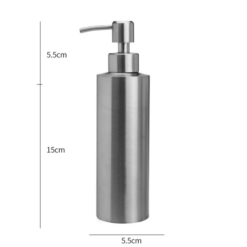 Цилиндрическая бутылка для лосьона пресс-типа из нержавеющей стали бутылка для многоразового использования шампунь дезинфицирующее