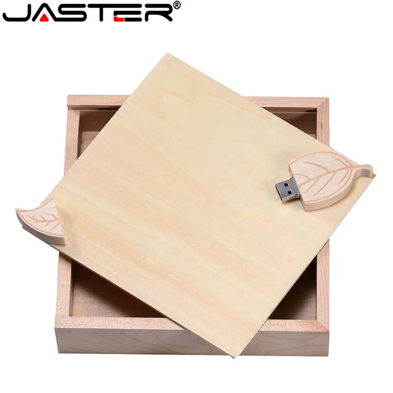  JASTER FREE LOGO walnut Photo Unique Album wooden usb+Box Memory stick usb 2.0 4GB-64GB Photography