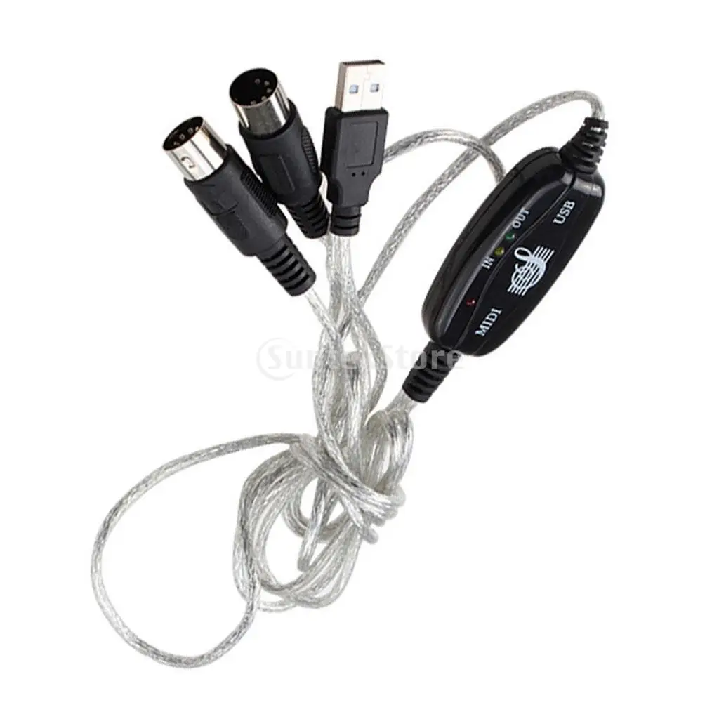 

MIDI to USB Interface Cable Cord Converter PC to Music Keyboard Adapter