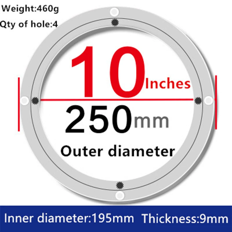 

2pcs 10 inches 25cm Small Lazy Susan Turntable Dining Table Aluminium Alloy Swivel Plate for Kitchen Furniture
