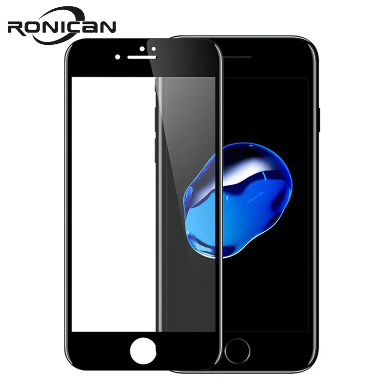  RONICAN 3D Voll Gebogen Gehärtetem Glas Für Apple iPhone 7 6 6s Premium Echt 9H Carbon Faser Film v