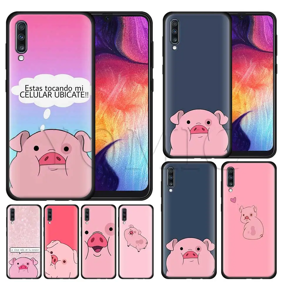 

Cartoon Anime Gravity Falls pig Silicone Soft Case for Samsung Galaxy A50 A40 A70 A30 A20 A80 A6 A7 A8 Plus A9 2018 Black Case C