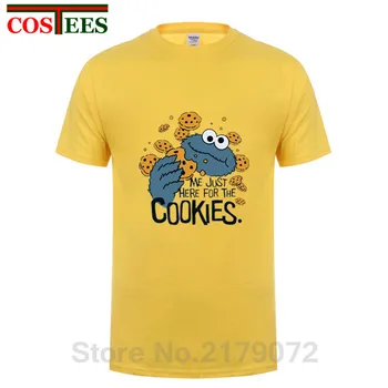 

Funny Me just here for cookies T Shirt Men Novelty Sesame Street Cookie Monster T-shirt Man Brand Clothing mens fitness Tops Tee