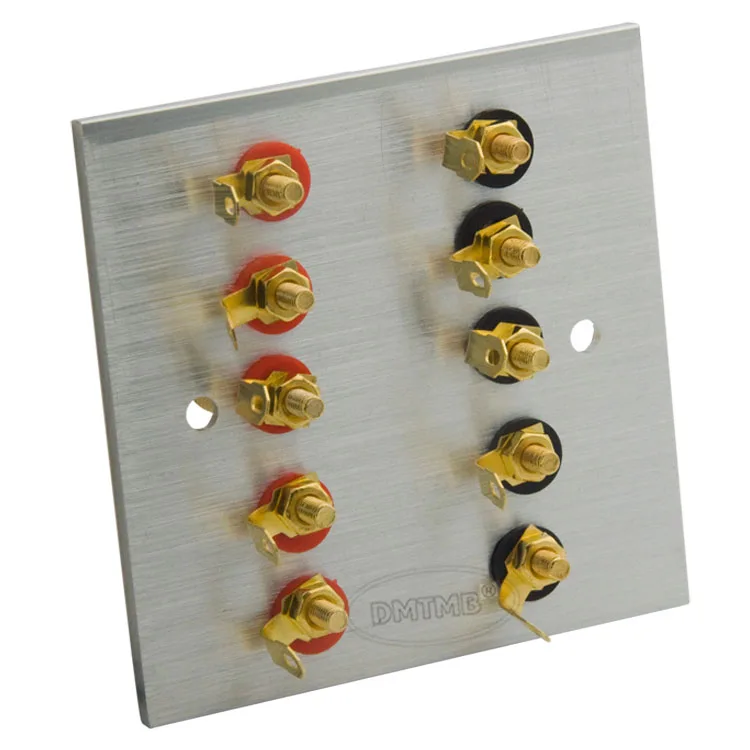 Aluminum 10 ports speaker banana sound box wall plate