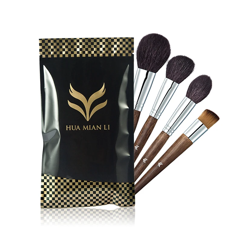 

Huamianli Foundation Contour Blush Brushes Set Professional Soft Makeup Face Powder Concealer Brush Kit 4Pcs/Set