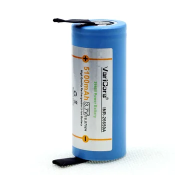 

4 pcs..VariCore 26650 rechargeable battery, 26650 lithium battery,suitable for flashlight ,3.7V 5000mAh battery+DIY nickel sheet