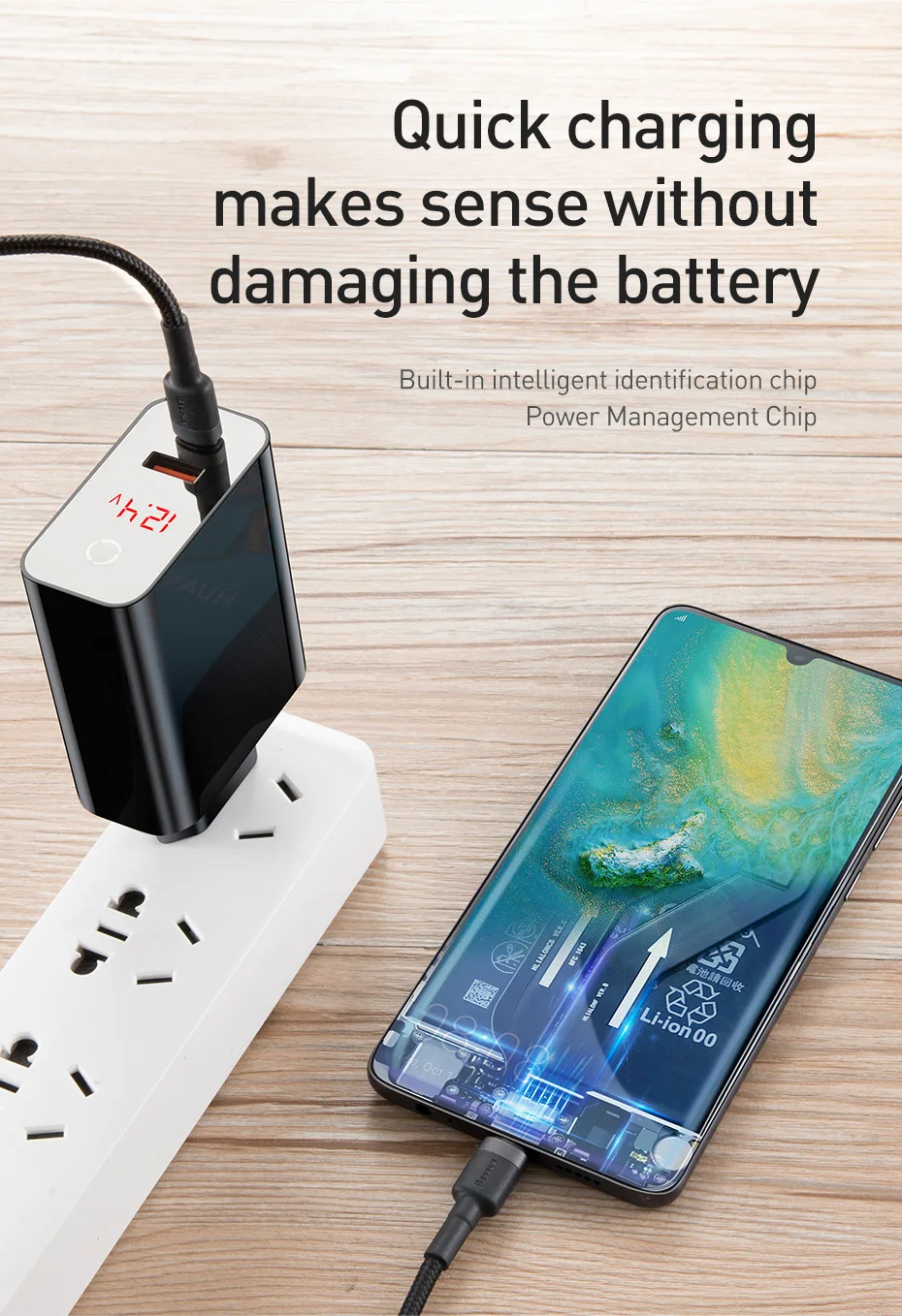 Baseus 45 Вт USB PD зарядное устройство Quick Charge 4,0 3,0 Для iPhone 11 Pro XR Xs Max Xiaomi цифровой дисплей usb type C быстрое зарядное устройство QC 3,0