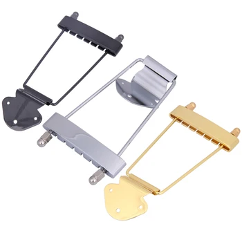 

Chrome Tailpiece Trapeze Open Frame Bridge for 6 String Archtop Guitar US#V