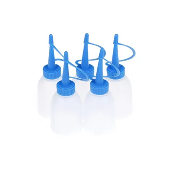 

5pcs 30ml Industrial Glue Gel Oil Ketchup Plastic Squeeze Bottle Jet Dispenser With Cap