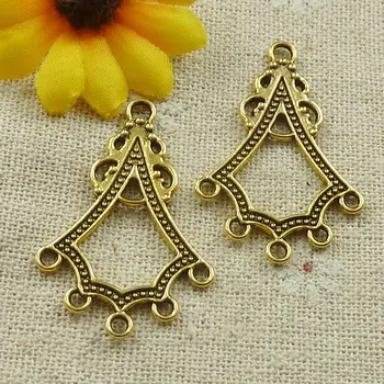 

Free Ship 132 pieces gold plated earring connectors 37x25mm #4635