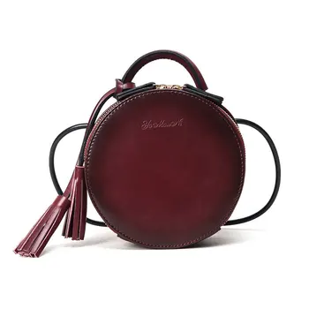 

Fashion small round bag new wild mini portable small bag female bag Japanese and Korean version of the retro round shoulder Mess