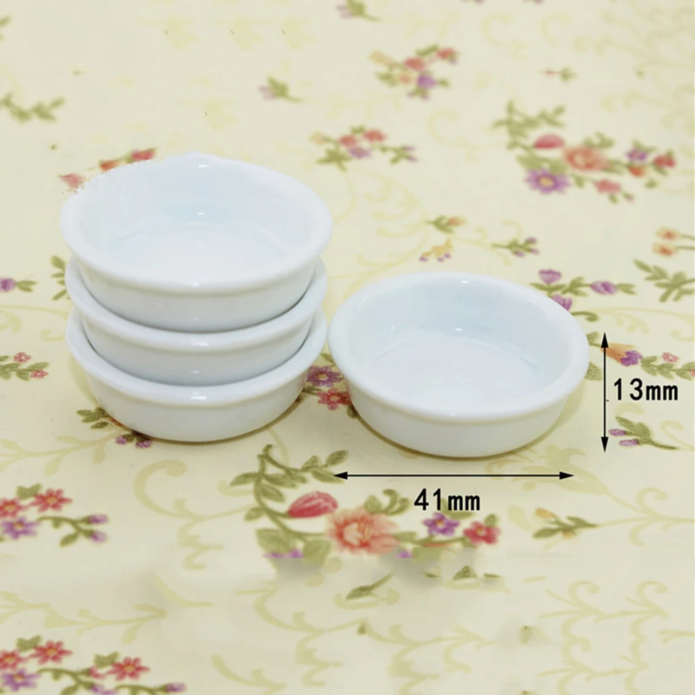 

1Pcs 1/12 Dollhouse Miniature Accessories Mini Ceramic Soup Pot Simulation Food Dish Model Toys for Doll House Decoration