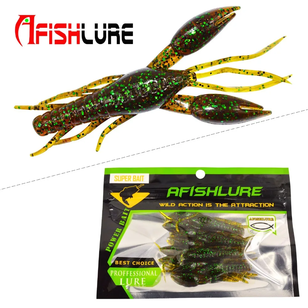 

4 pcs/lot top quality soft coral with large claw shrimp 8cm 5.5g artificial bait plastic soft bait Souple Pesca soft crankbait