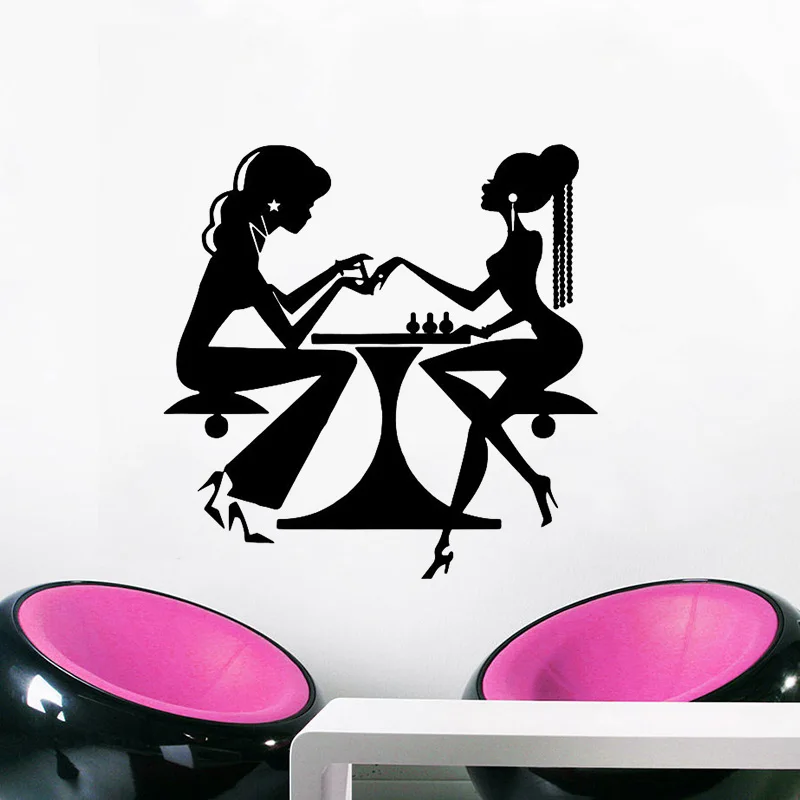 

Vinyl Wall Decals Beauty Salon Nail Manicure Wall Sticker Hair Nail Salon Decor Vinyl Nail Beauty Shop Window Wall Mural ST013