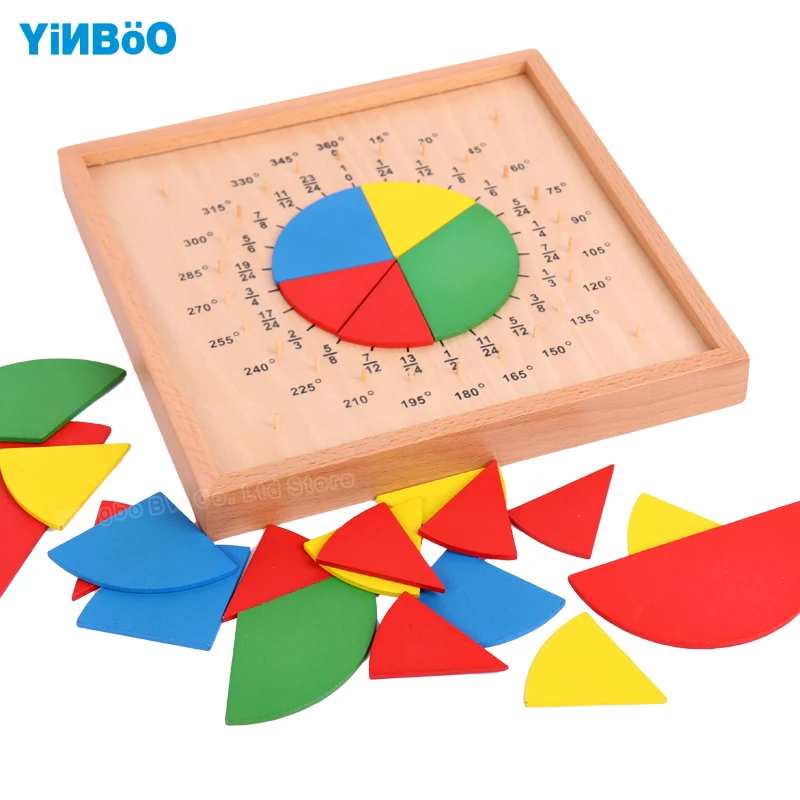 

Baby toys wooden building chopping block brand fraction board montessori education for kids learning toys child gift