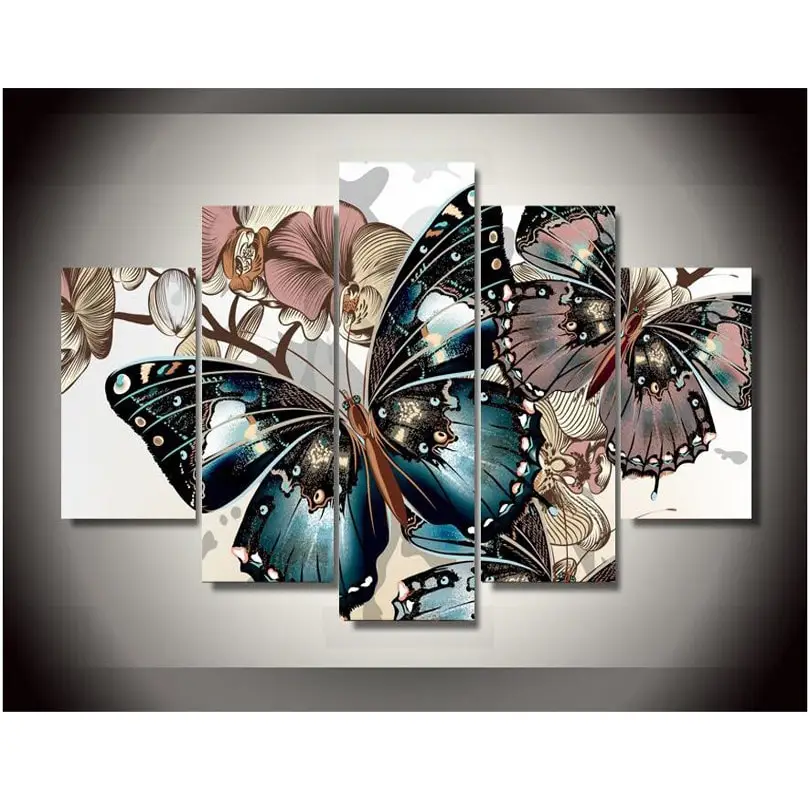 Buy Abstract Floral Butterfly Canvas Painting Wall Art