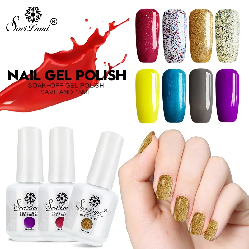 

Saviland 58 Colors UV Gel Hybrid Varnish Glitter Gel for Nail Manicure Enamel 15ml Nail Gel Lacquer Soak Off Gel Nail Polish