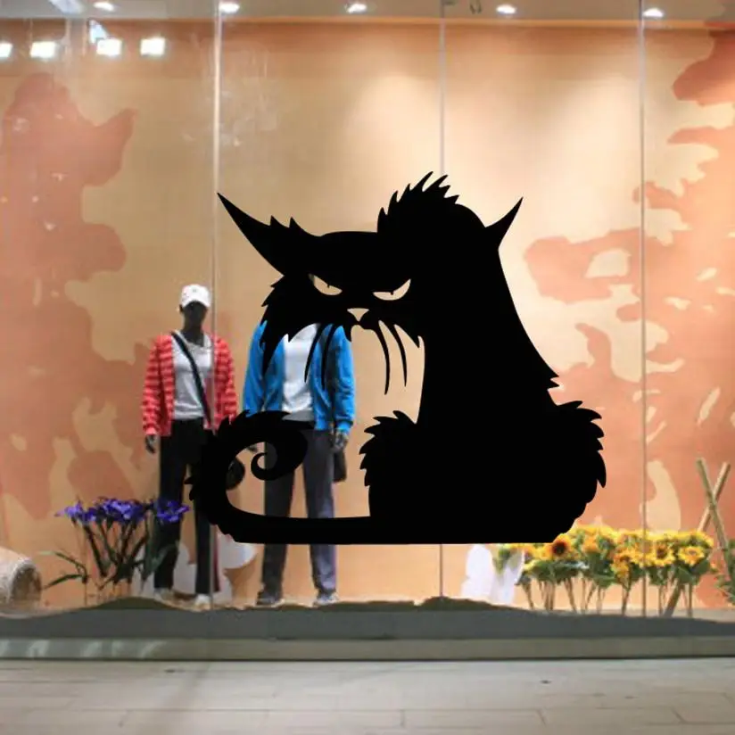 

Vinyl Removable 3D Wall Sticker Halloween Black Cat Decor Decals For Walls Decal