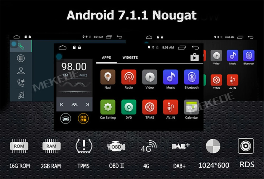 MEKEDE Android 7,1 Универсальный умный gps для автомобиля dvd-плеер Автомобильный мультимедийный навигатор gps плеер для Nissan поддержка радио 4G wifi BT