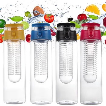 

800 ML Portable fruit Infusing Water bottle Sports Lemon Juice Bottle Flip Lid for kitchen table Camping travel outdoor