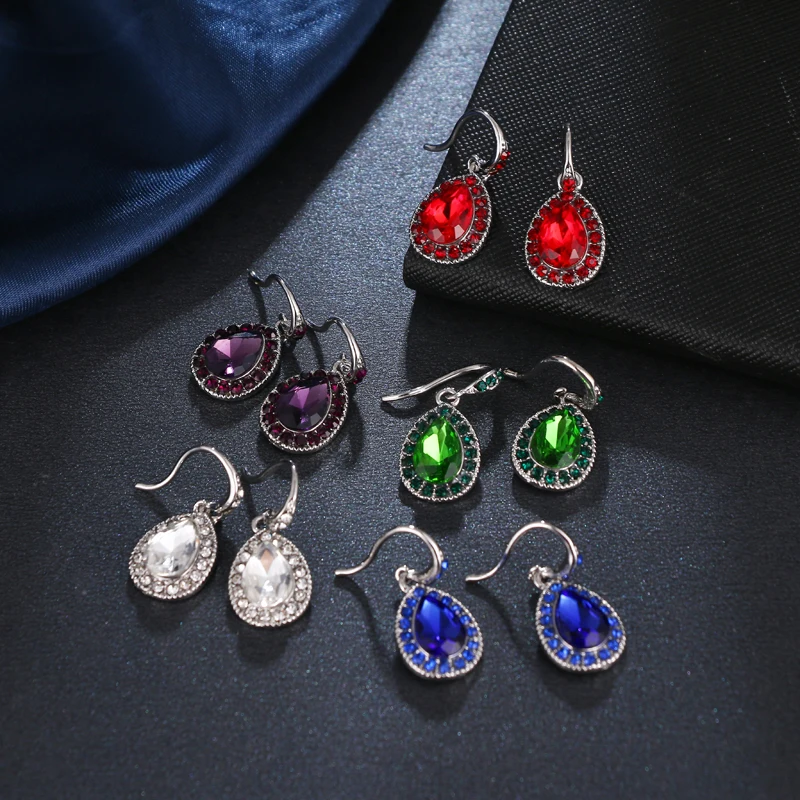

2017 Z Crystalline Jewelry Fashion Emmaya Square Earrings Zircon Fashion Cheap Red Earrings Earrings