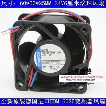 

New Original EBM PAPST 624 N 60*60*25MM 6cm 2.2W 24V Inverter cooling fan