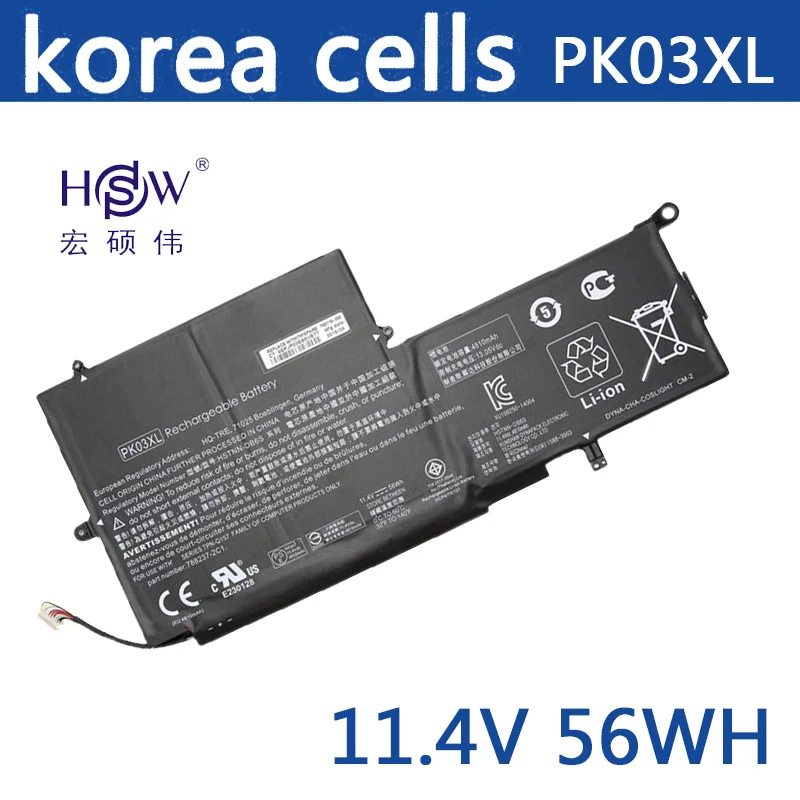 

HSW New 11.1v 56wh Battery for HP Spectre Pro X360 Spectre 13 PK03XL HSTNN-DB6S 6789116-005 bateria akku