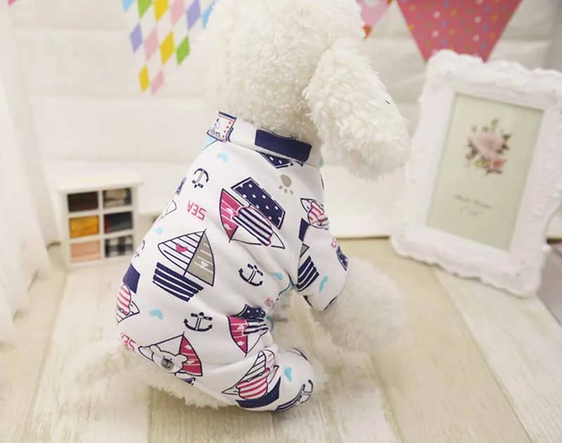 Cute Printed Pet Clothes Small Dog Jumpsuit Rompers Puppy Pet Hoodie Coat for Dogs Cats Super Soft and Warm Chihuahua Costume Dog Apparel XS S M L XL16