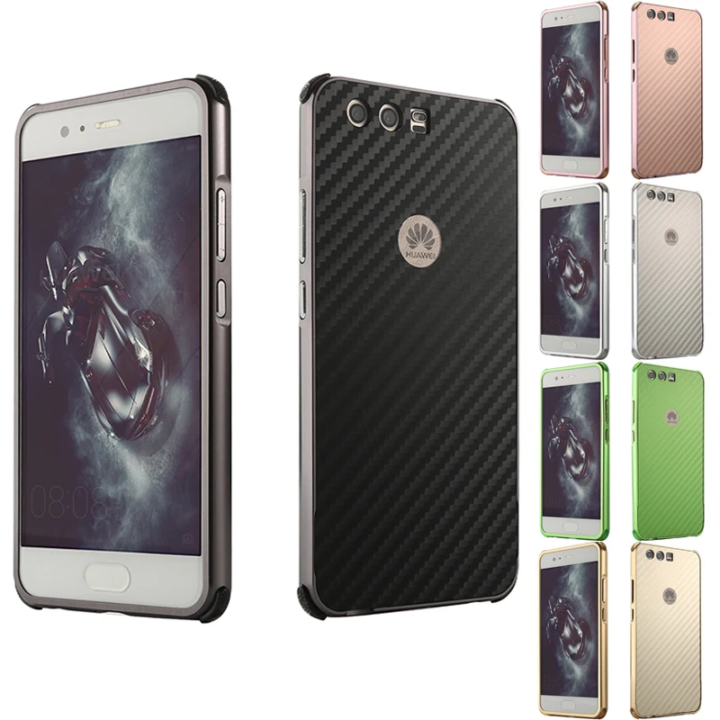 

P10+ Case Luxury Aluminum Metal Frame Bumper Case For Huawei P10 Plus Carbon Fiber Back Cover for Huawei P10 Plus Case 5.5''