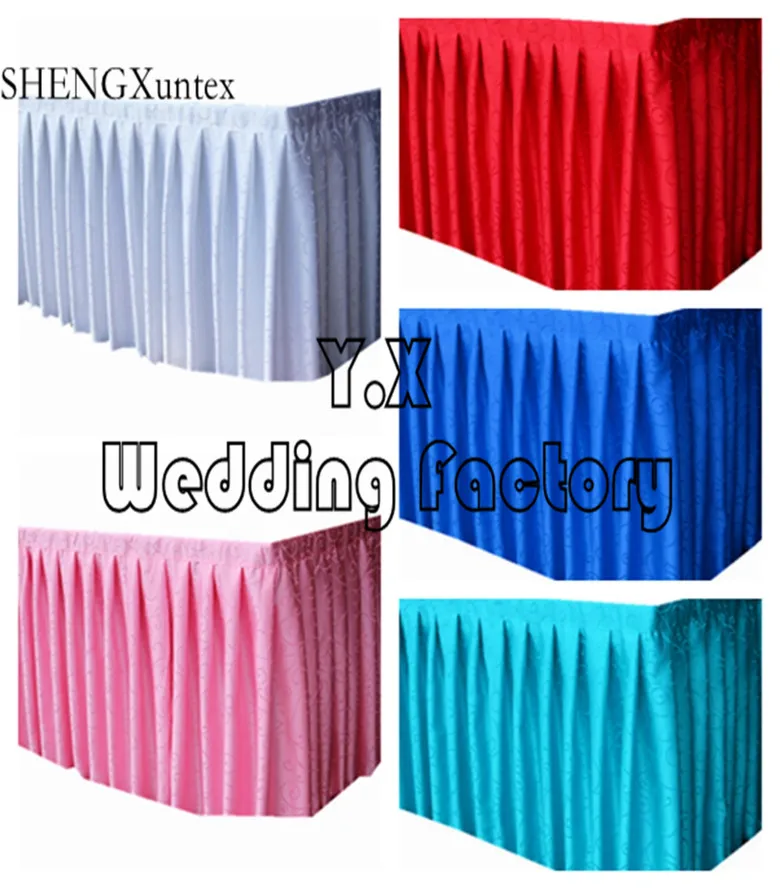 

New Design Damask Jacqaurd Table Skirt For Wedding Table Cloth Decoration