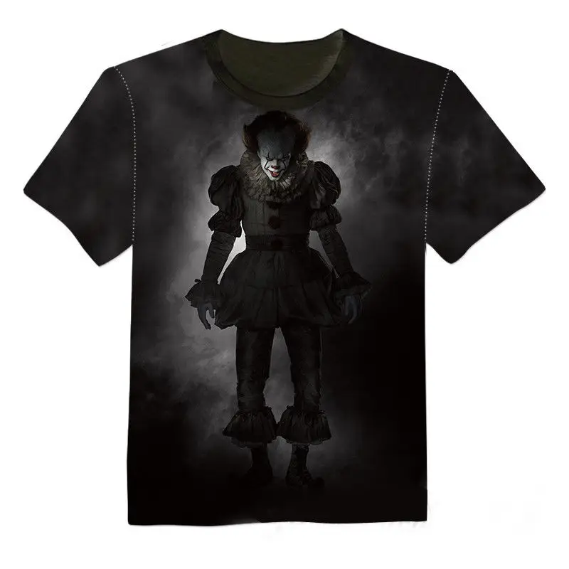 Новая футболка с 3D принтом Стивен Кинг это фильм Pennywise ужас клоун для мужчин и женщин