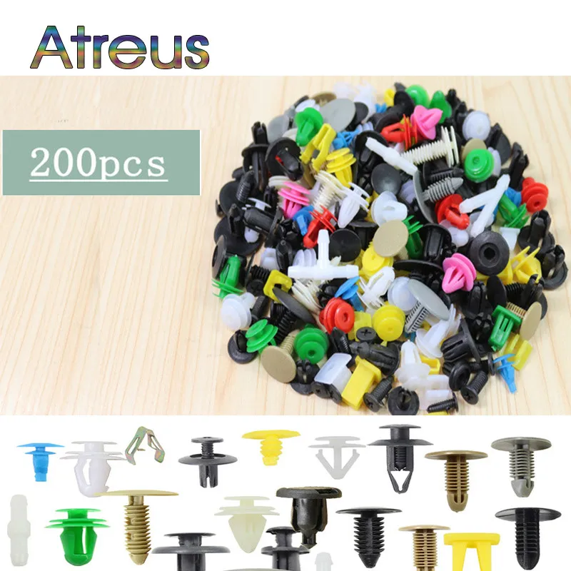 

200Pc Mixed Car Door Bumper Clips Retainer Auto Fastener Rivet For Peugeot 206 407 Citroen C4 Honda Civic Accord CRV Lada Vesta