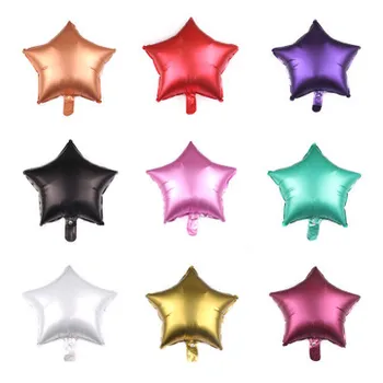 

Lucky 50pcs/lot 18inch Metallic Pure Color Star Shaped Foil Helium Balloons Wedding Birthday Christmas Party Decoration Globos