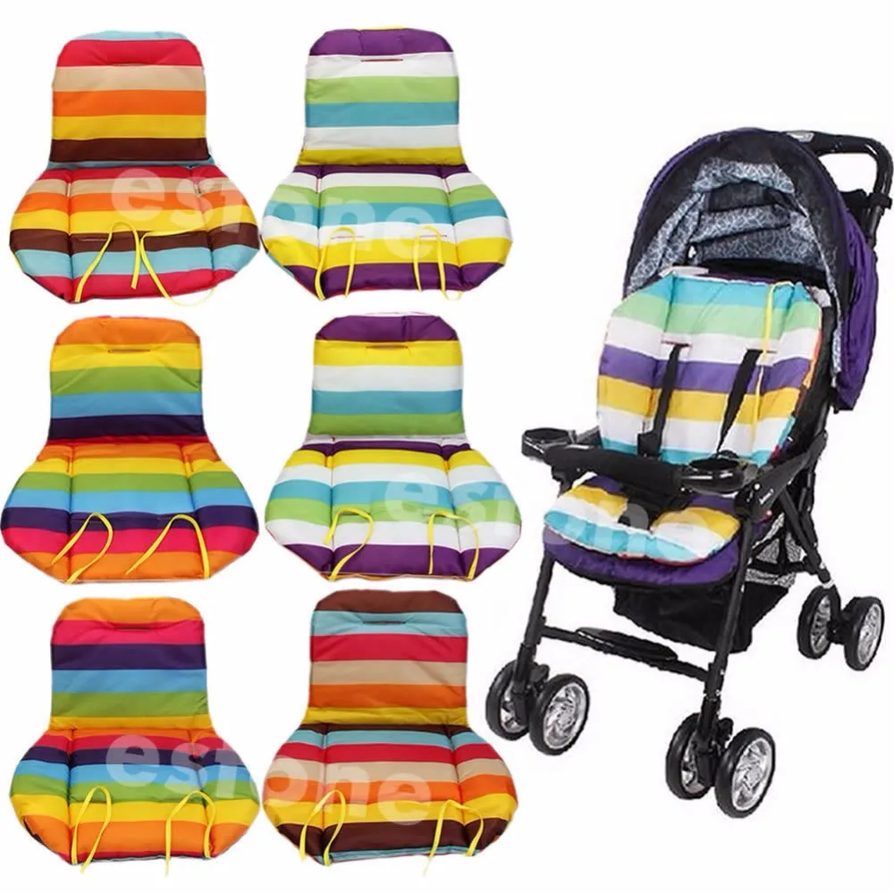 NEW Baby Stroller Cushion Pad Pram Padding Liner/Car Seat Pad Rainbow