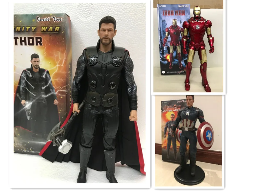 

30CM Movie Avengers Infinity War Civil War THOR IRON-MAN CAPTAIN AMERICA PVC Movable Collection Toy Action Figure Gift