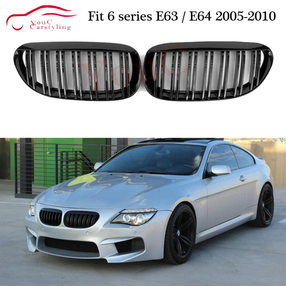 

E63 Front Kidney Grille Replacement Grills Mesh for BMW 6 Series E63 E64 2005 - 2010 630i 650i 2-door Coupe Convertible