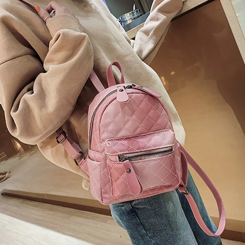 2019 Lingge рюкзак для женщин pu кожаная сумка женский маленький рюкзаки Back Pack дамы школьные ранцы для подростков обувь девочек