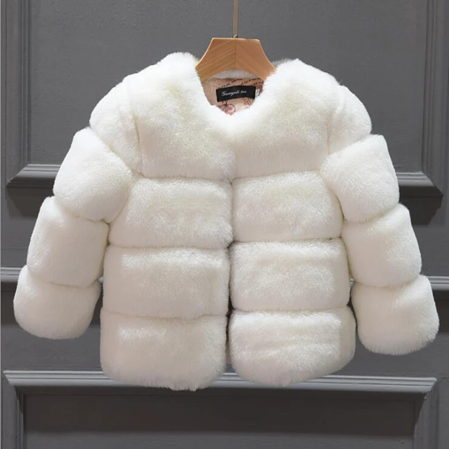 Winter Girls faux fur Coats fashion Children winter Jackets for girls clothes Kids Outerwear fur Jackets warm princess coat