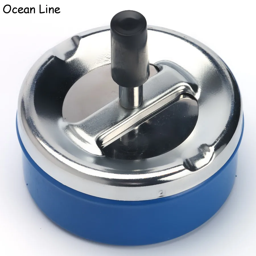 Portable Round Practical Home Metal Rolling Cigar Ashtray Spinning