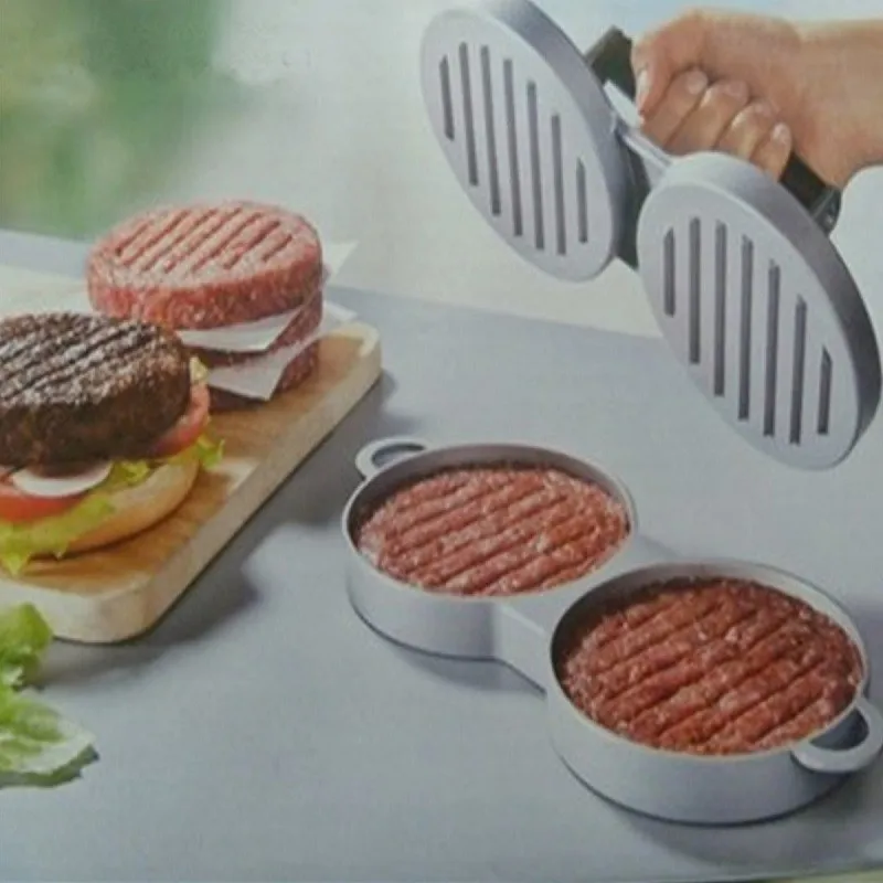 2 Slot Hamburger Burger Press Maker Hamburger Grill BBQ Party Maker