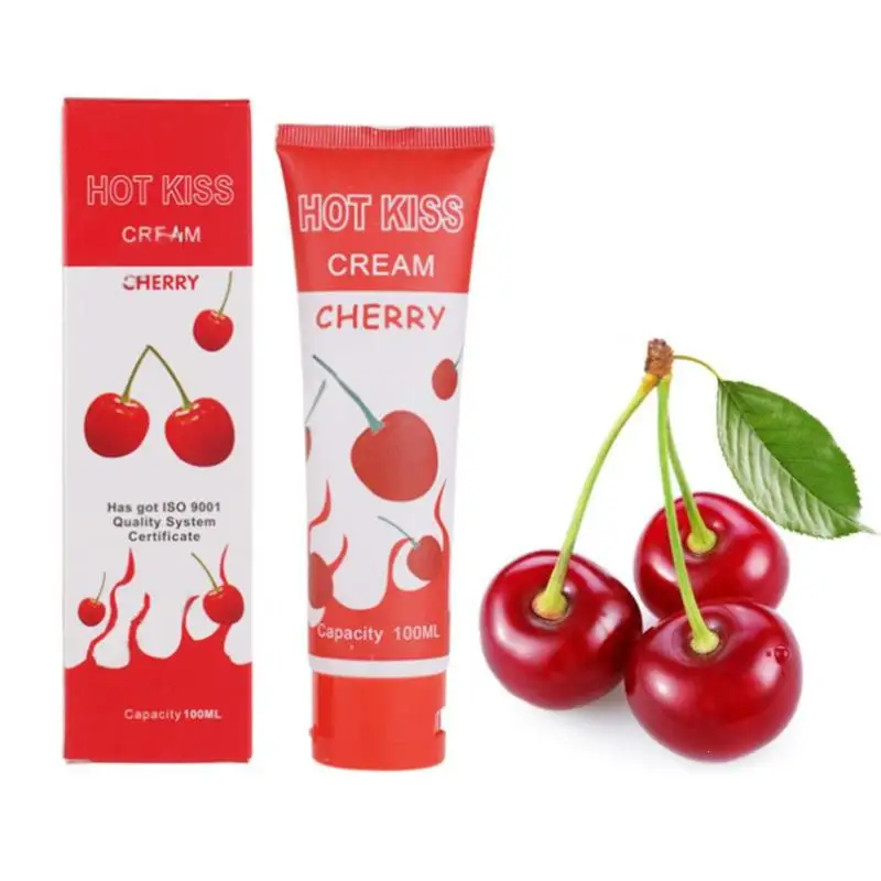 Фруктовая смазка HOT KISS 50 шт. 100 мл Вишневый крем для любви клубники съедобная тела