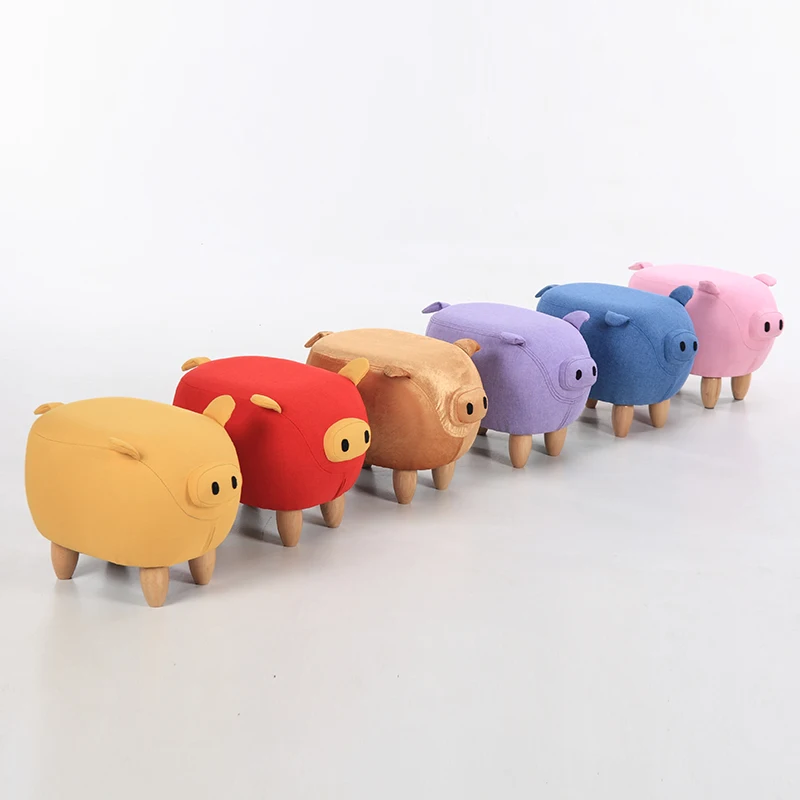 

pouf chair foot stool kids furniture krukje stools footstool tabouret taburete sgabello nordic animal pig Creative gift child