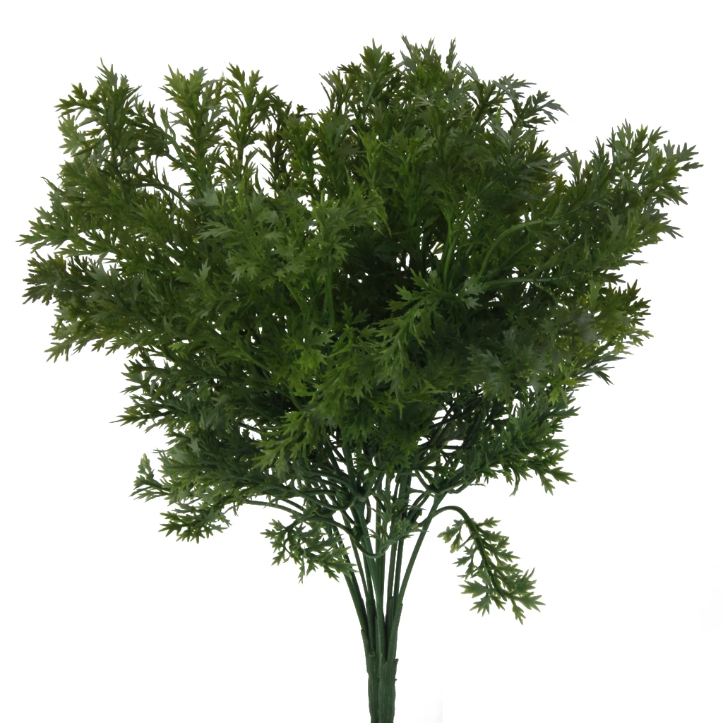 Green Artificial  Plant 6-Branch Parsley Grass Fake Plant for Wedding Party Decor Home Garden Ornament Shop Office Display